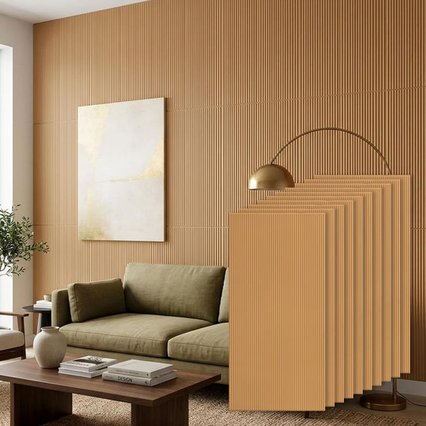 3D Peel and Stick Wall Panels - Soft-Touch Matte Finish, 1.6 ft X 3.4 ft - Almond Sand