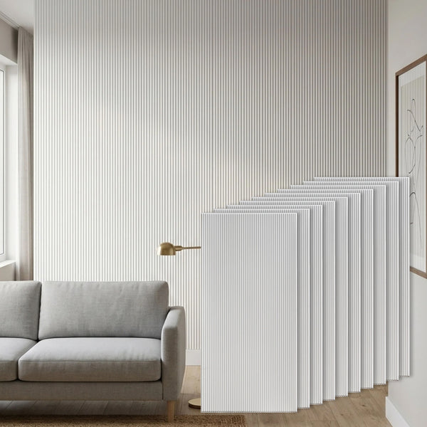 3D Peel and Stick Wall Panels - Soft-Touch Matte Finish, 1.6 ft X 3.4 ft - White