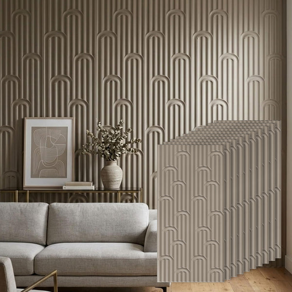 3D Peel and Stick Wall Panels - Soft-Touch Matte Finish, 1.6 ft X 3.4 ft - Alpaca Grey