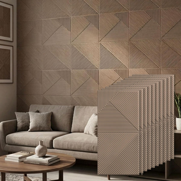 3D Peel and Stick Wall Panels - Soft-Touch Matte Finish, 1.6 ft X 3.4 ft - Rose Taupe