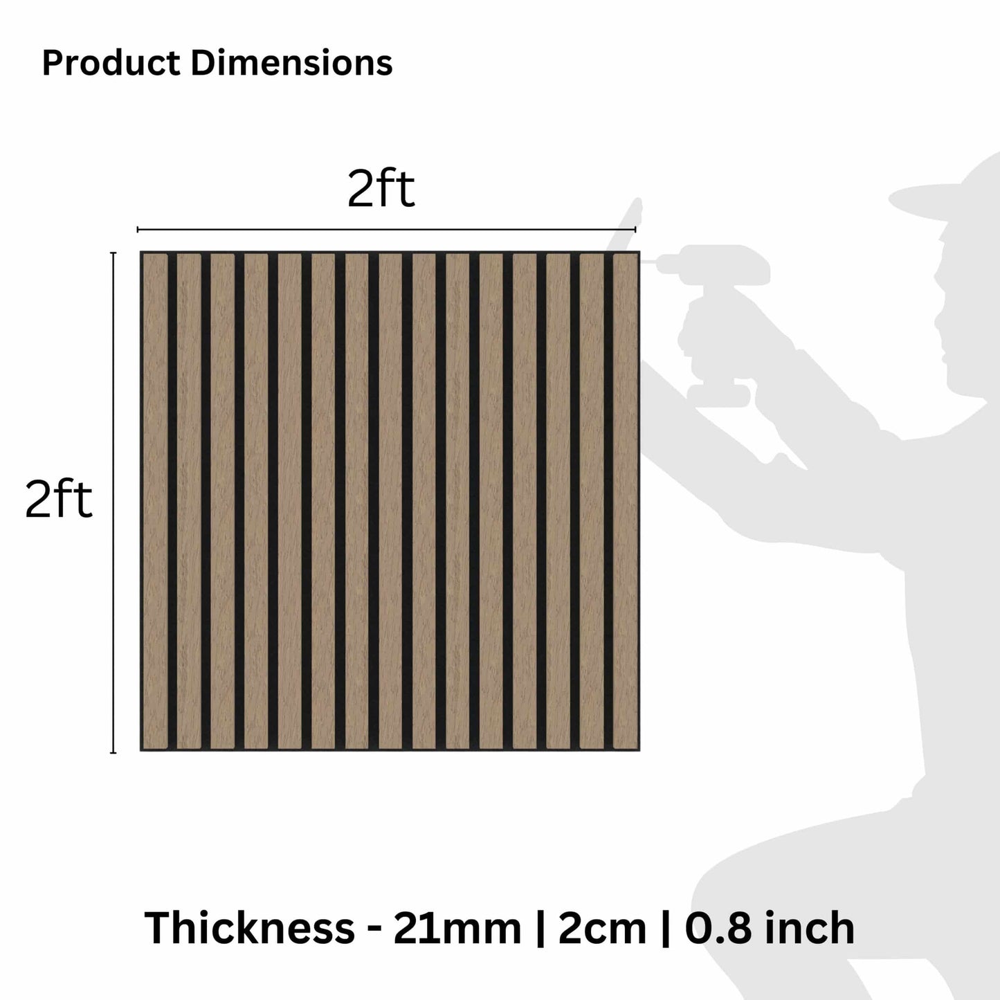 Acoustic panels Wood in Taupe