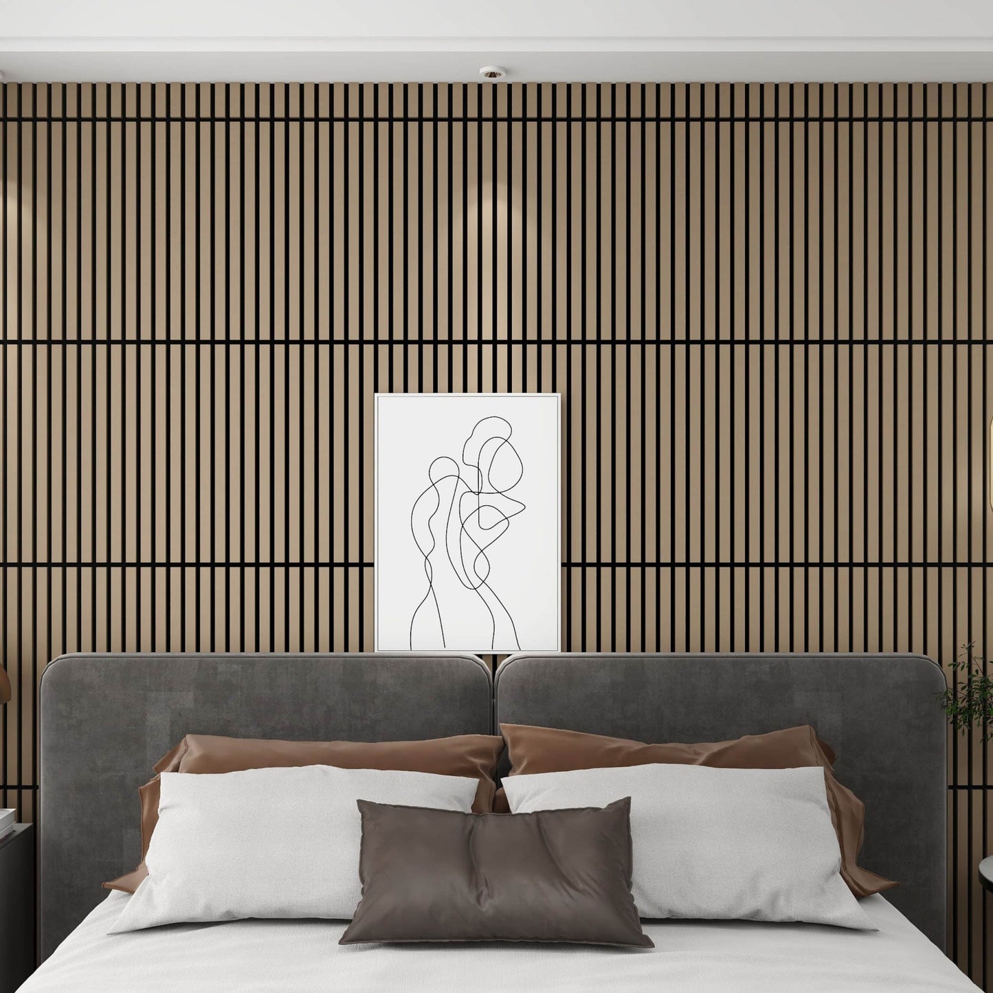 Acoustic panels Wood in Taupe