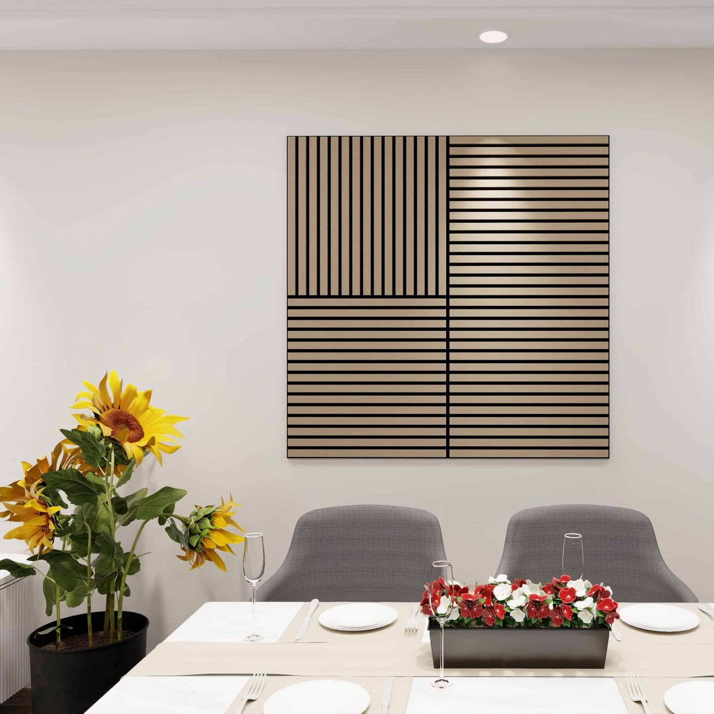 Acoustic panels Wood in Taupe