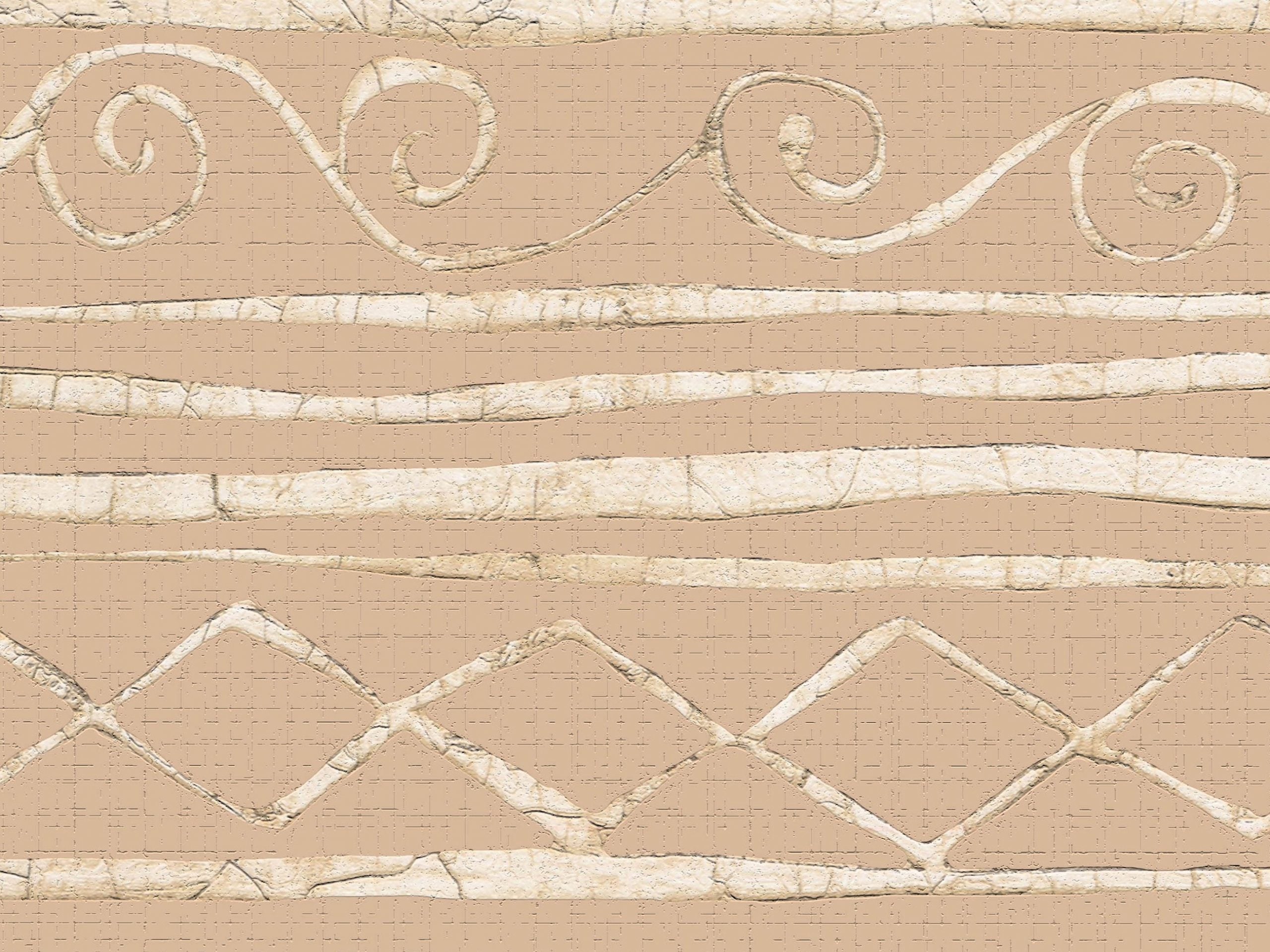 Peel and Stick Wallpaper Border - Abstract Tan Lines Wall Border Retro