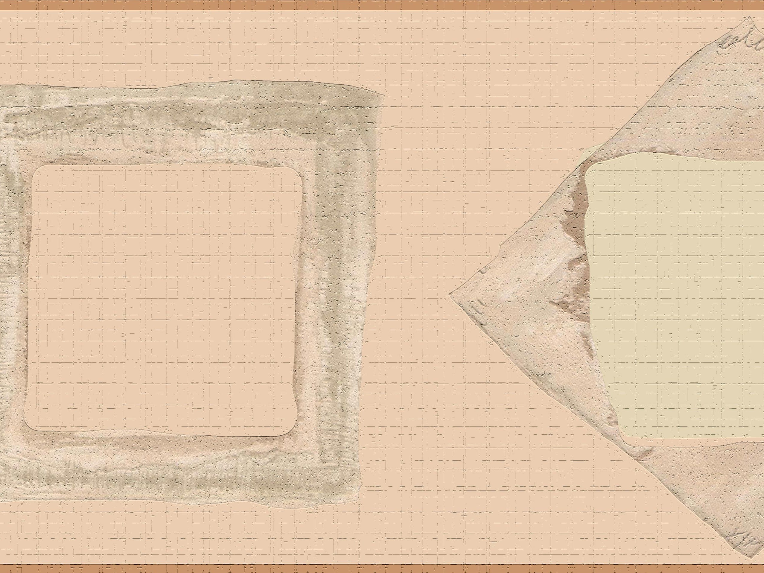 Peel and Stick Wallpaper Border - Abstract Beige Cream Shapes Wall Bor