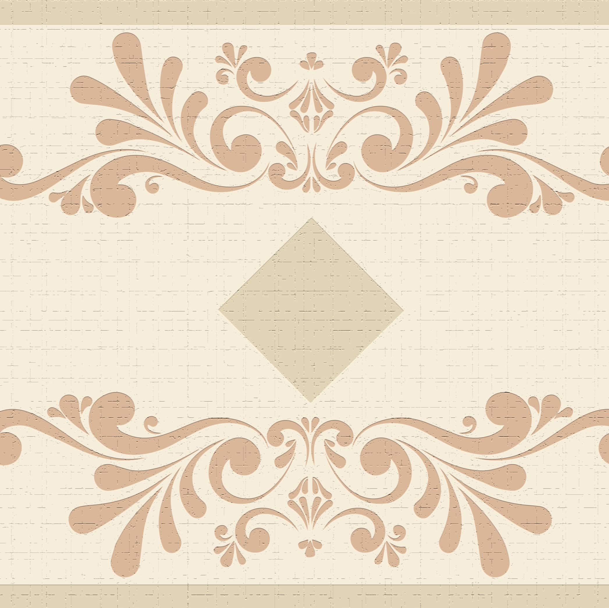 Peel and Stick Wallpaper Border - Abstract Brown Beige Shapes Wall Bor