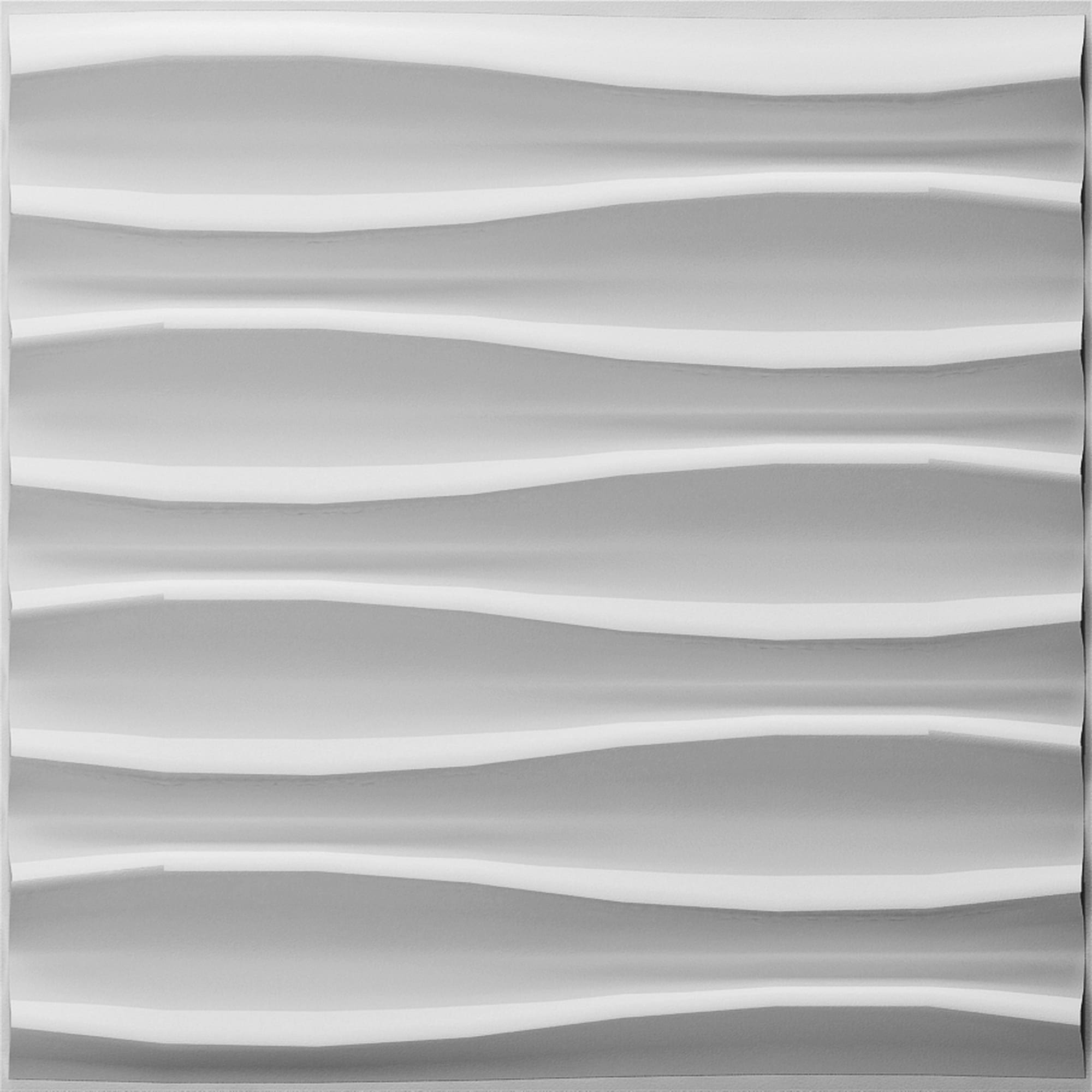 Paintable Off White Abstract Waves Fiber 3D Wall Panel, Interior Wall Paneling, 1.6 ft X 1.6 ft (50cm X 50cm), 2.6 sq.ft. (0.25 sq. m) each - Single