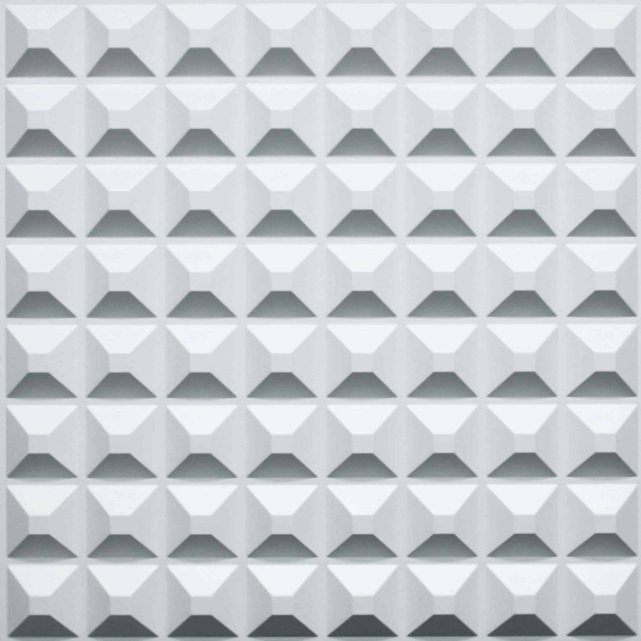 3D Wall Panels - Contemporary Spike Paintable White PVC Wall Paneling for Interior Wall Decor, 19.7 in x 19.7 in, Covers 2.7 sq. ft. - Single