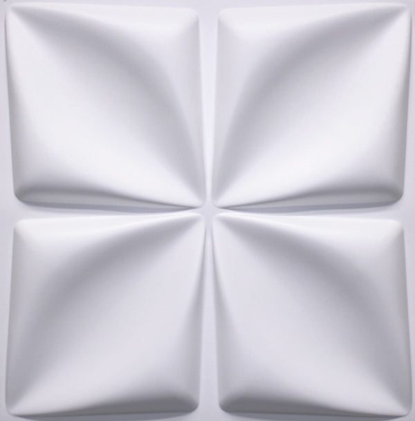3D Wall Panels - Modern Diamond Paintable White PVC Wall Paneling for Interior Wall Decor, 19.7 in x 19.7 in, Covers 2.7 sq. ft. - Single