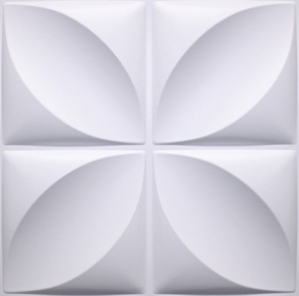 3D Wall Panels - Modern Wainscot Paintable White PVC Wall Paneling for Interior Wall Decor, 19.7 in x 19.7 in, Covers 2.7 sq. ft. - Single