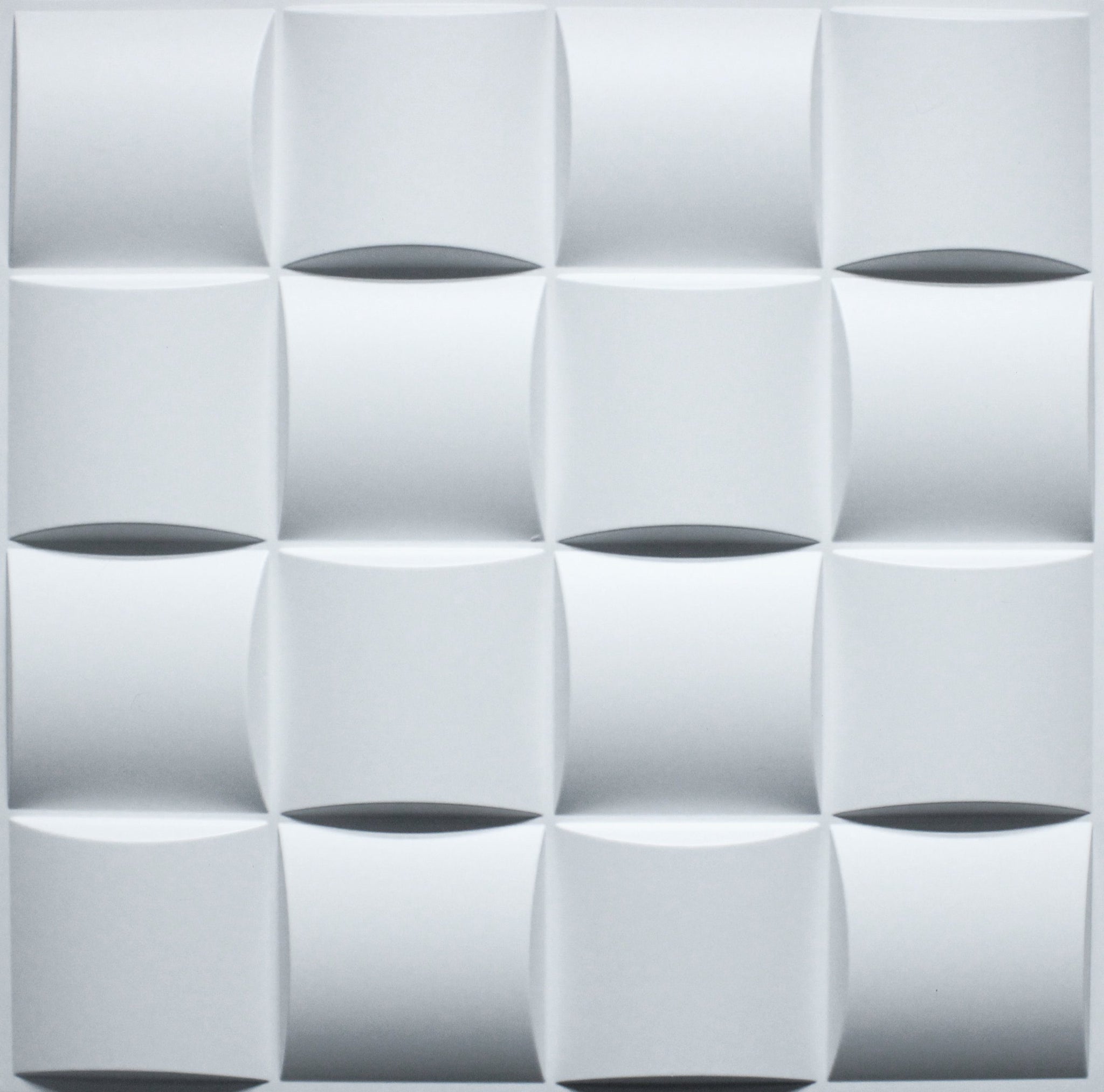3D Wall Panels - Modern Checkered Paintable White PVC Wall Paneling for Interior Wall Decor, 19.7 in x 19.7 in, Covers 2.7 sq. ft. - Single