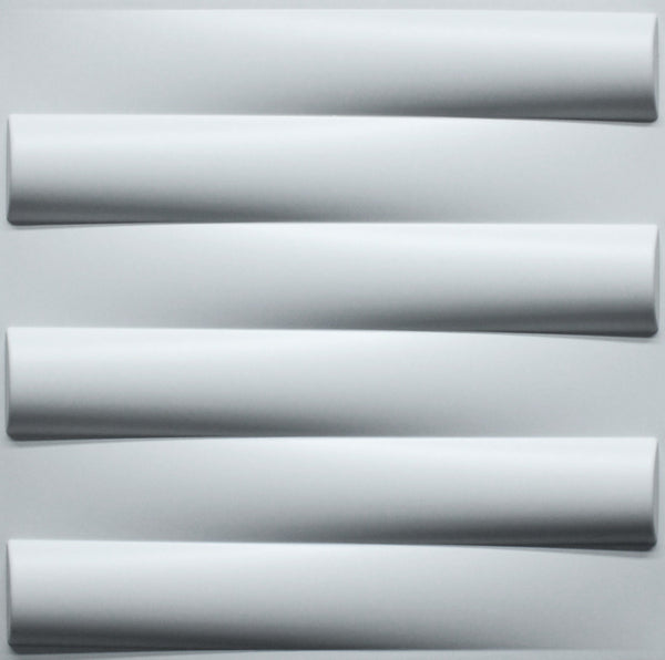 3D Wall Panels - Modern Stripes Paintable White PVC Wall Paneling for Interior Wall Decor, 19.7 in x 19.7 in, Covers 2.7 sq. ft. - Single