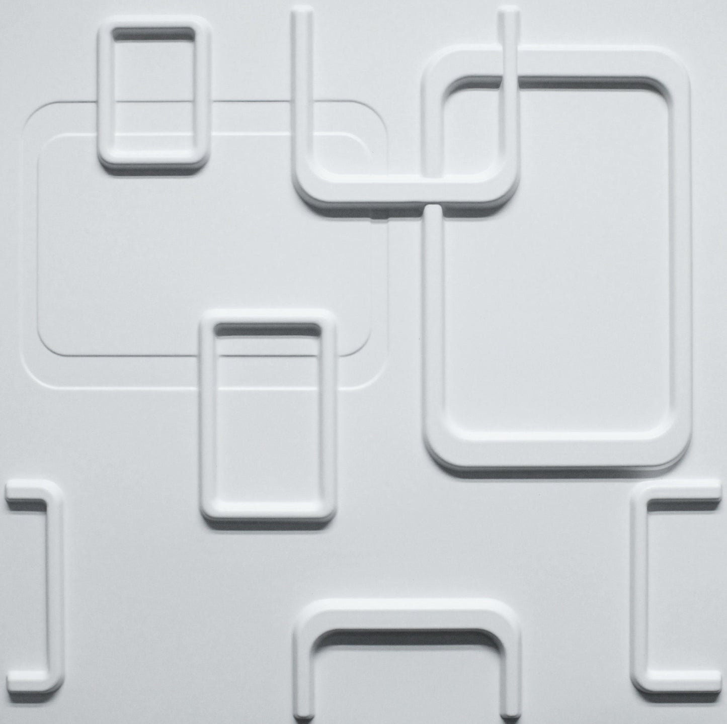 3D Wall Panels - Geometric Shapes Paintable White PVC Wall Paneling for Interior Wall Decor, 19.7 in x 19.7 in, Covers 2.7 sq. ft. - Single