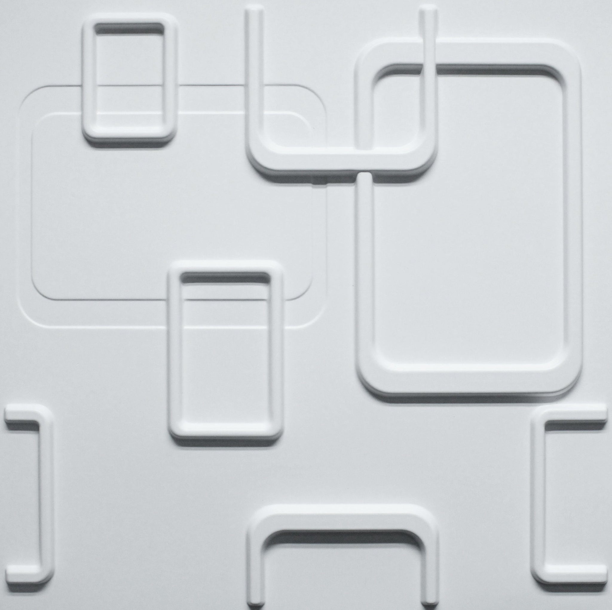 3D Wall Panels - Geometric Shapes Paintable White PVC Wall Paneling for Interior Wall Decor, 19.7 in x 19.7 in, Covers 2.7 sq. ft. - Single