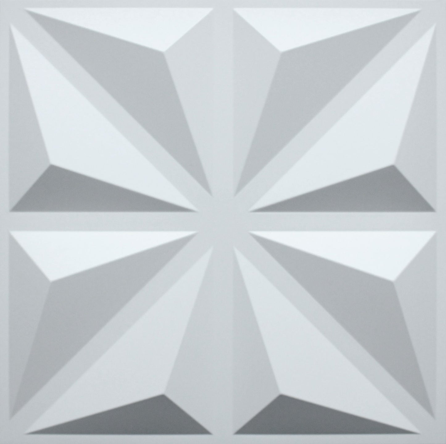 3D Wall Panels - Contemporary Geometric Paintable White PVC Wall Paneling for Interior Wall Decor, 19.7 in x 19.7 in, Covers 2.7 sq. ft. - Single