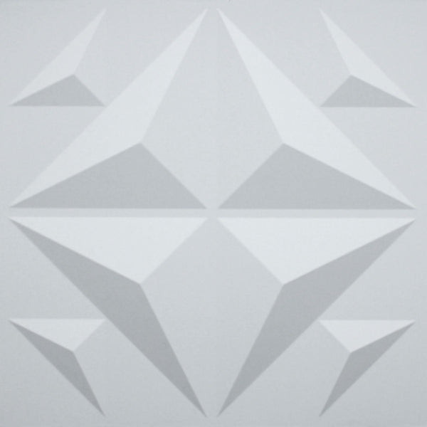 3D Wall Panels - Industrial Abstract Paintable White PVC Wall Paneling for Interior Wall Decor, 19.7 in x 19.7 in, Covers 2.7 sq. ft. - Single