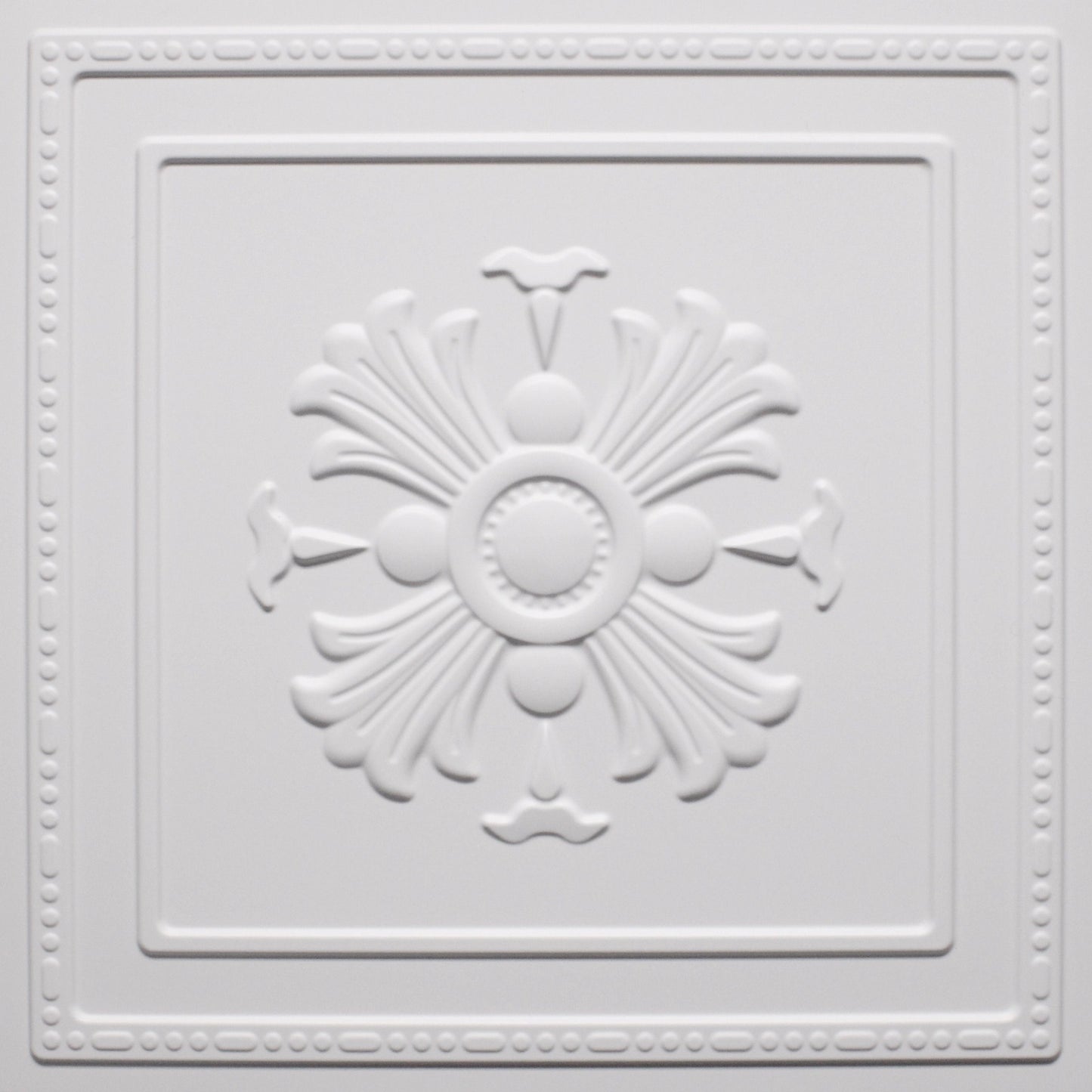 3D Wall Panels - Modern Floral Paintable White PVC Wall Paneling for Interior Wall Decor, 19.7 in x 19.7 in, Covers 2.7 sq. ft. - Single