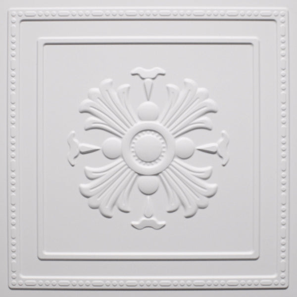 3D Wall Panels - Modern Floral Paintable White PVC Wall Paneling for Interior Wall Decor, 19.7 in x 19.7 in, Covers 2.7 sq. ft. - Single