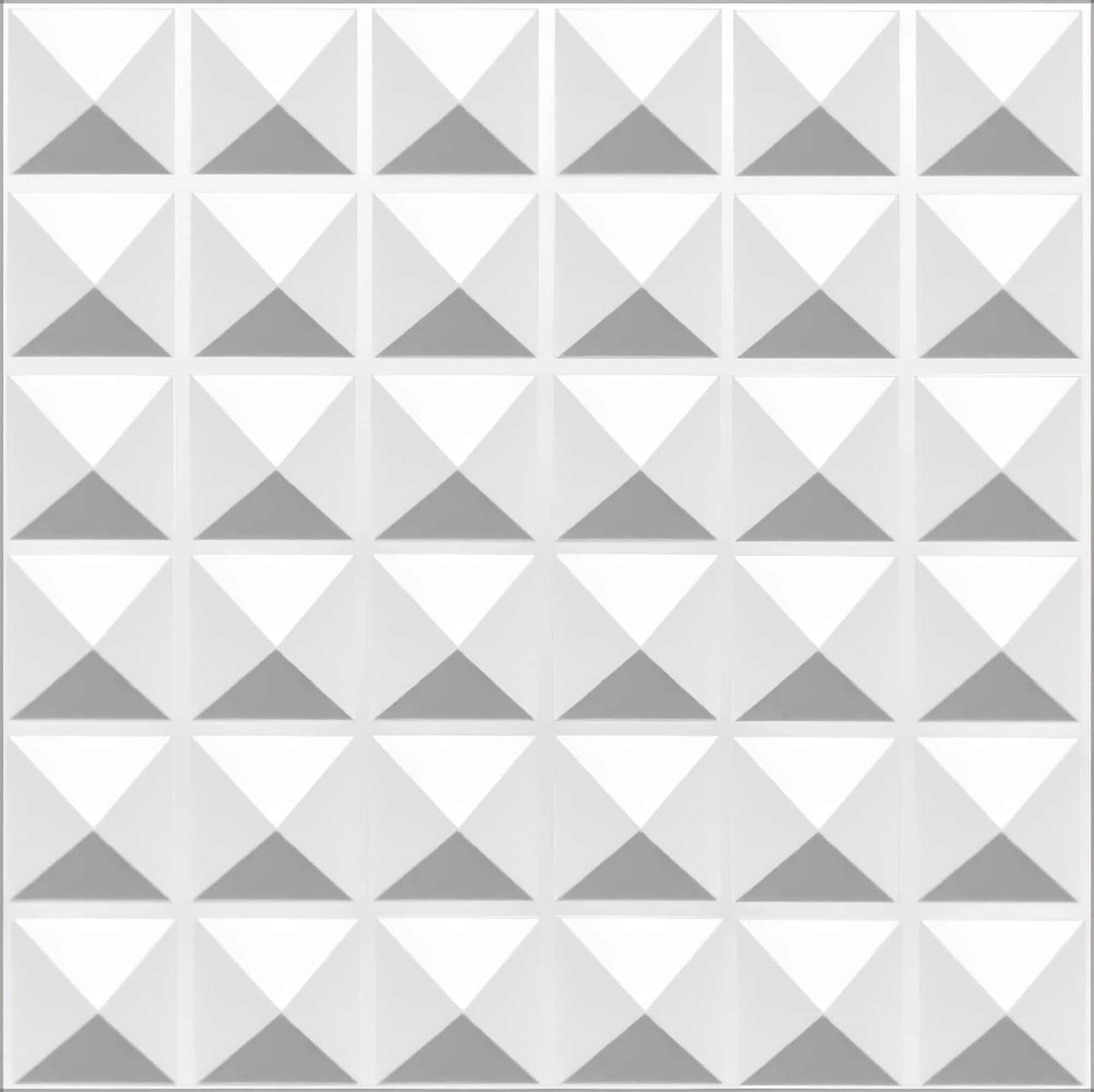 3D Wall Panels - Modern Shapes Paintable White PVC Wall Paneling for Interior Wall Decor, 19.7 in x 19.7 in, Covers 2.7 sq. ft. - Single