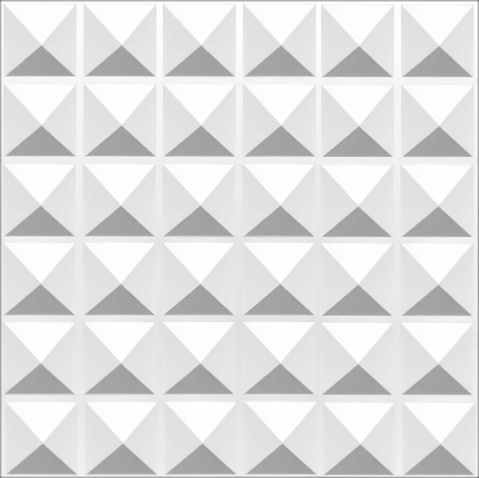 3D Wall Panels - Modern Shapes Paintable White PVC Wall Paneling for Interior Wall Decor, 19.7 in x 19.7 in, Covers 2.7 sq. ft. - Single