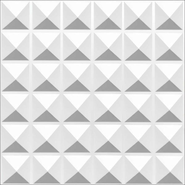 3D Wall Panels - Modern Shapes Paintable White PVC Wall Paneling for Interior Wall Decor, 19.7 in x 19.7 in, Covers 2.7 sq. ft. - Single
