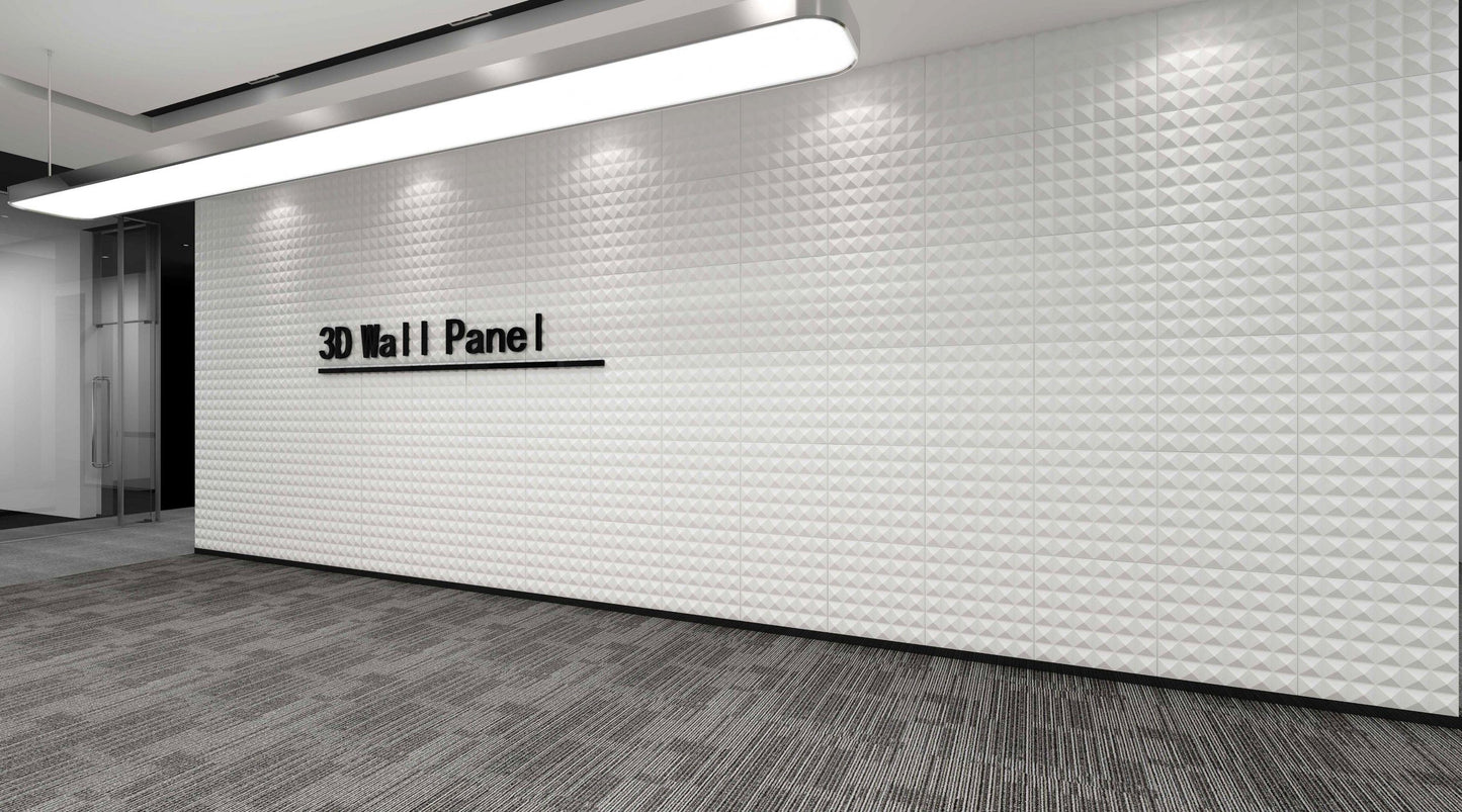 3D Wall Panels - Modern Shapes Paintable White PVC Wall Paneling for Interior Wall Decor, 19.7 in x 19.7 in, Covers 2.7 sq. ft. - Single