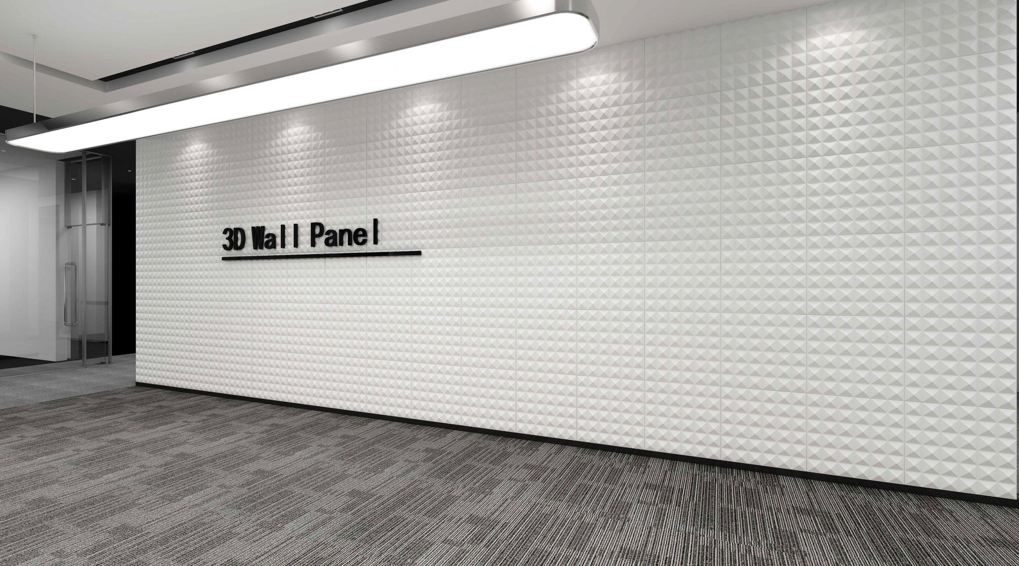 3D Wall Panels - Modern Shapes Paintable White PVC Wall Paneling for Interior Wall Decor, 19.7 in x 19.7 in, Covers 2.7 sq. ft. - Single