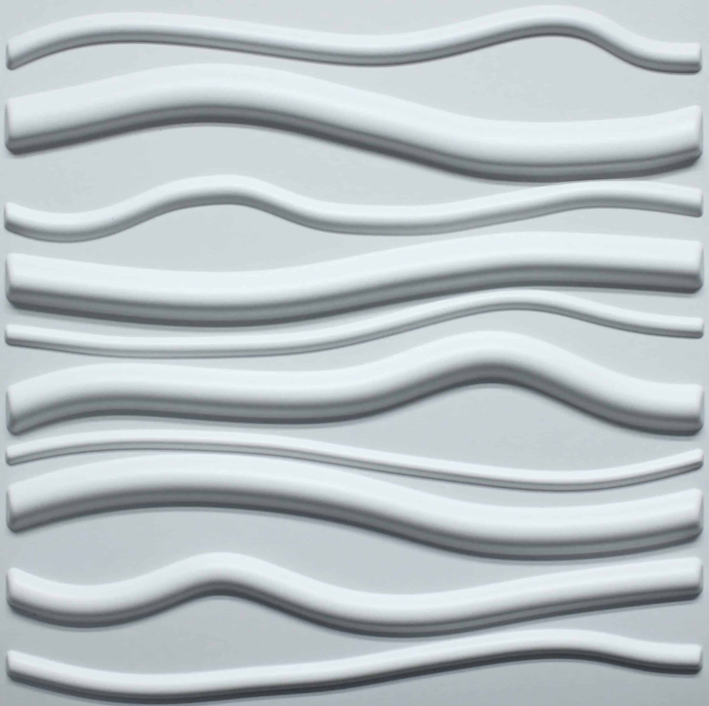 3D Wall Panels - Contemporary Waves Paintable White PVC Wall Paneling for Interior Wall Decor, 19.7 in x 19.7 in, Covers 2.7 sq. ft. - Single