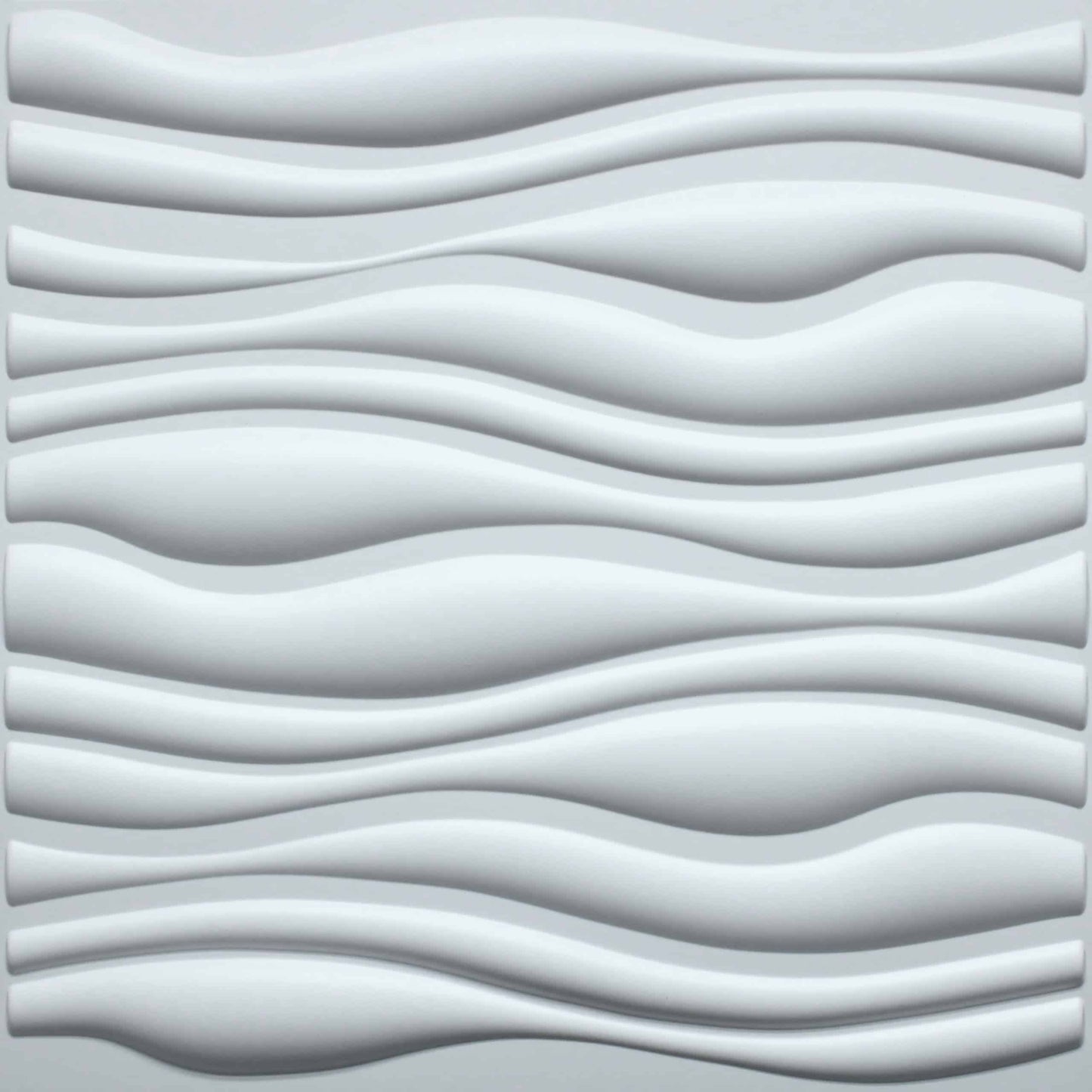 3D Wall Panels - Contemporary Wave Paintable White PVC Wall Paneling for Interior Wall Decor, 19.7 in x 19.7 in, Covers 2.7 sq. ft. - Single