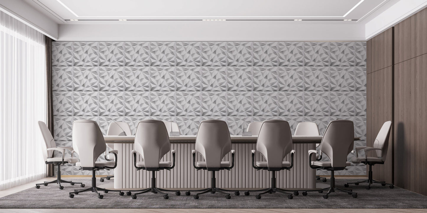 3D Wall Panels - Geometric Diamond Paintable White PVC Wall Paneling for Interior Wall Decor, 19.7 in x 19.7 in, Covers 2.7 sq. ft. - Single