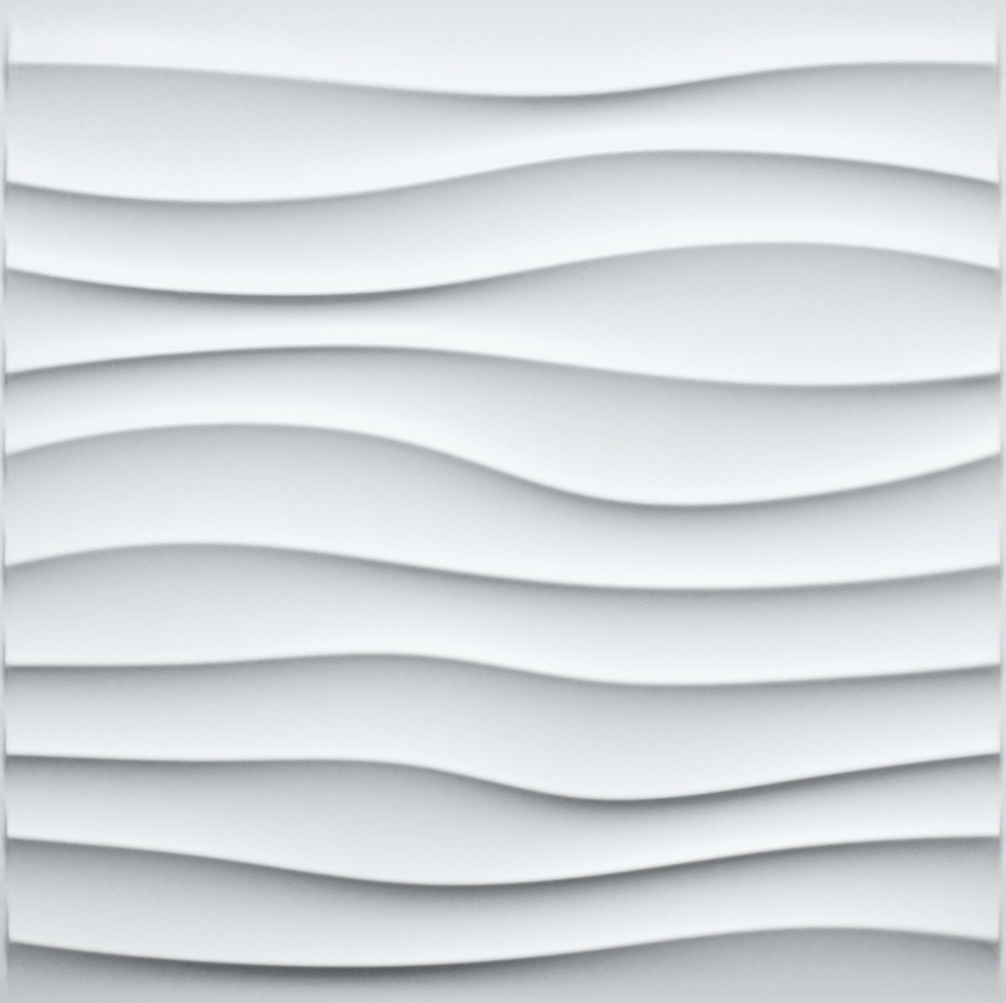 3D Wall Panels - Modern Wave Paintable White PVC Wall Paneling for Interior Wall Decor, 19.7 in x 19.7 in, Covers 2.7 sq. ft. - Single
