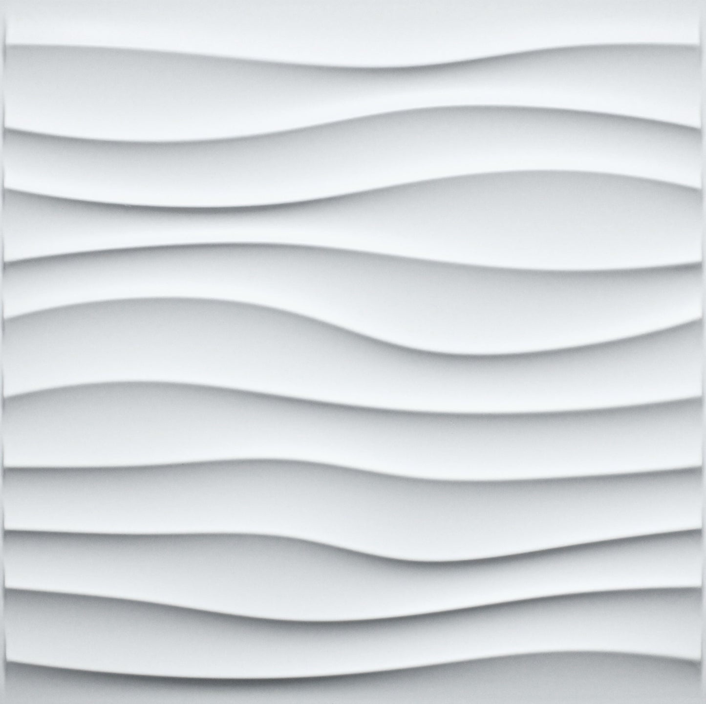 3D Wall Panels - Modern Wave Paintable White PVC Wall Paneling for Interior Wall Decor, 19.7 in x 19.7 in, Covers 2.7 sq. ft. - Single