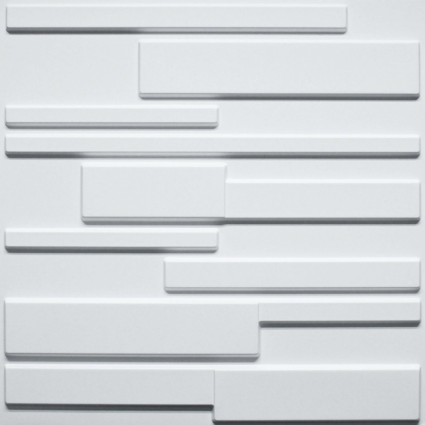 3D Wall Panels - Modern Bricks Paintable White PVC Wall Paneling for Interior Wall Decor, 19.7 in x 19.7 in, Covers 2.7 sq. ft. - Single