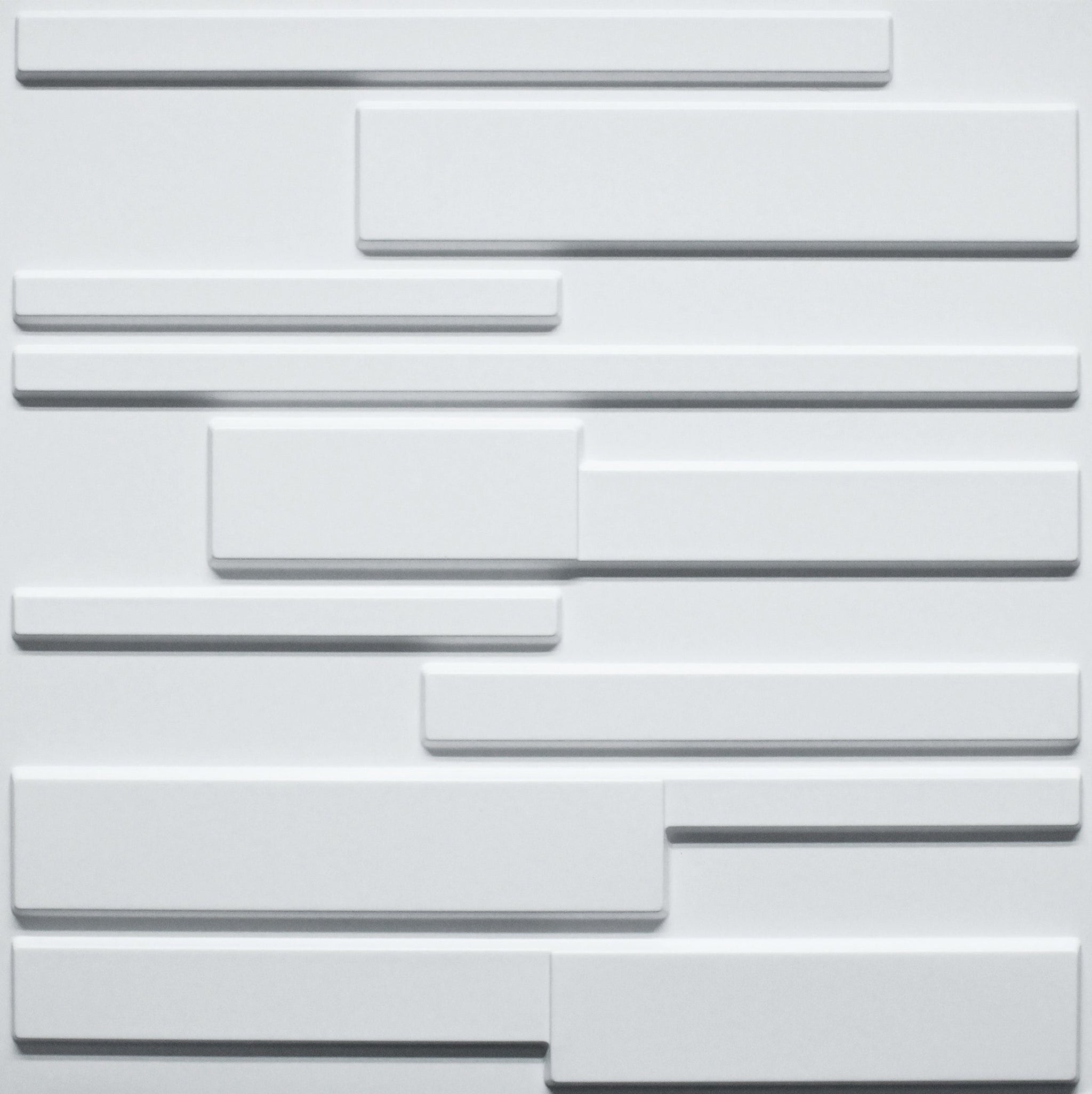 3D Wall Panels - Modern Bricks Paintable White PVC Wall Paneling for Interior Wall Decor, 19.7 in x 19.7 in, Covers 2.7 sq. ft. - Single