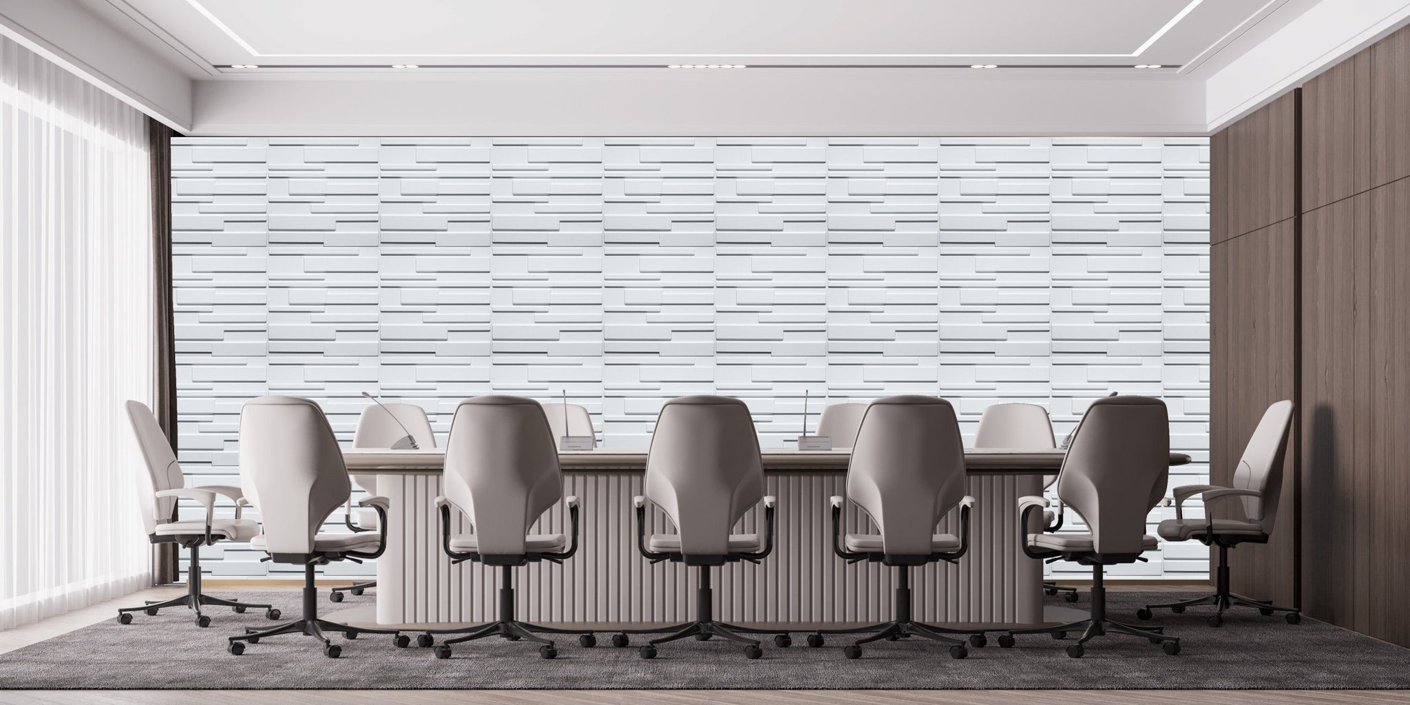 3D Wall Panels - Modern Bricks Paintable White PVC Wall Paneling for Interior Wall Decor, 19.7 in x 19.7 in, Covers 2.7 sq. ft. - Single