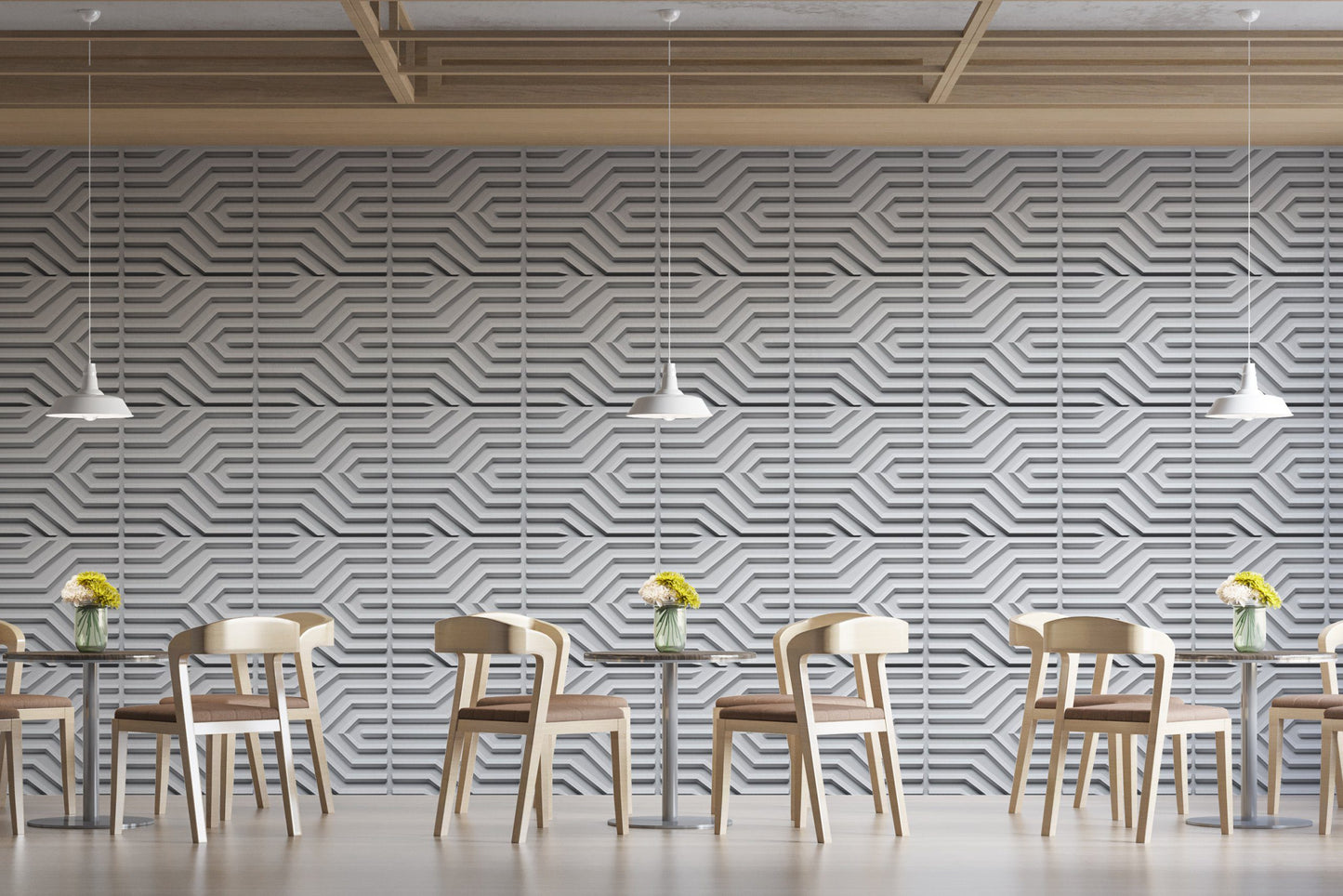 3D Wall Panels - Modern Stripes Paintable White PVC Wall Paneling for Interior Wall Decor, 19.7 in x 19.7 in, Covers 2.7 sq. ft. - Single