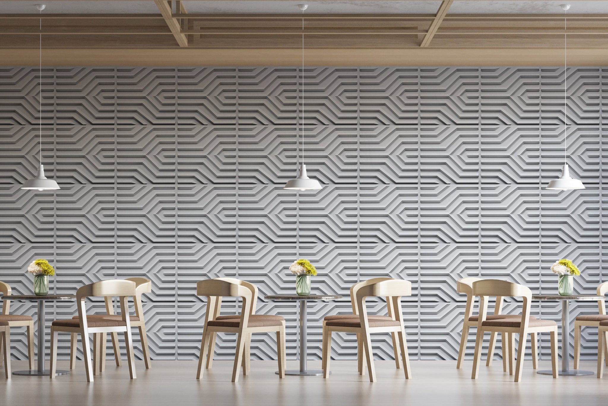 3D Wall Panels - Modern Stripes Paintable White PVC Wall Paneling for Interior Wall Decor, 19.7 in x 19.7 in, Covers 2.7 sq. ft. - Single