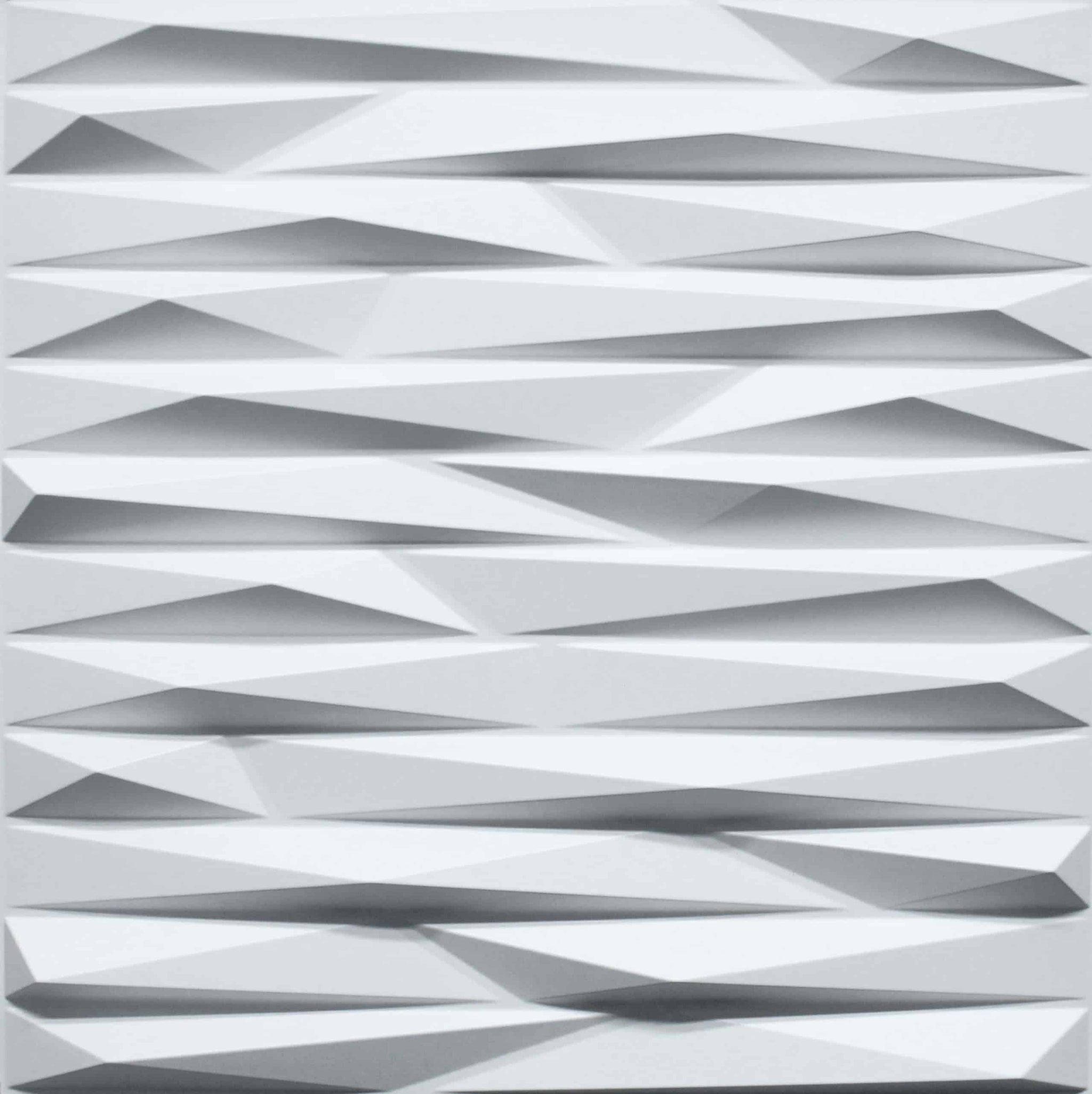 3D Wall Panels - Modern Wave Board Paintable White PVC Wall Paneling for Interior Wall Decor, 19.7 in x 19.7 in, Covers 2.7 sq. ft. - Single