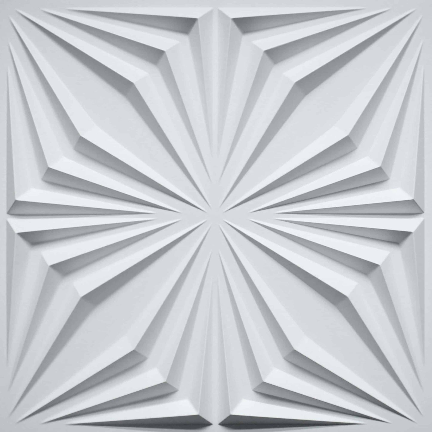 3D Wall Panels - Contemporary Abstract Paintable White PVC Wall Paneling for Interior Wall Decor, 19.7 in x 19.7 in, Covers 2.7 sq. ft. - Single