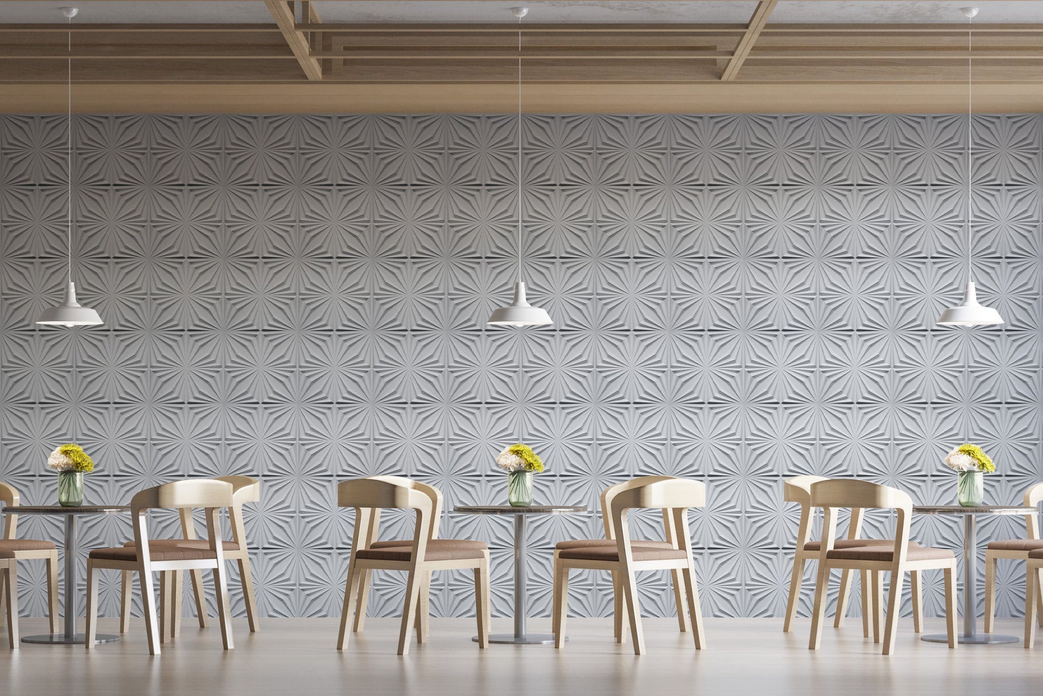 3D Wall Panels - Contemporary Abstract Paintable White PVC Wall Paneling for Interior Wall Decor, 19.7 in x 19.7 in, Covers 2.7 sq. ft. - Single