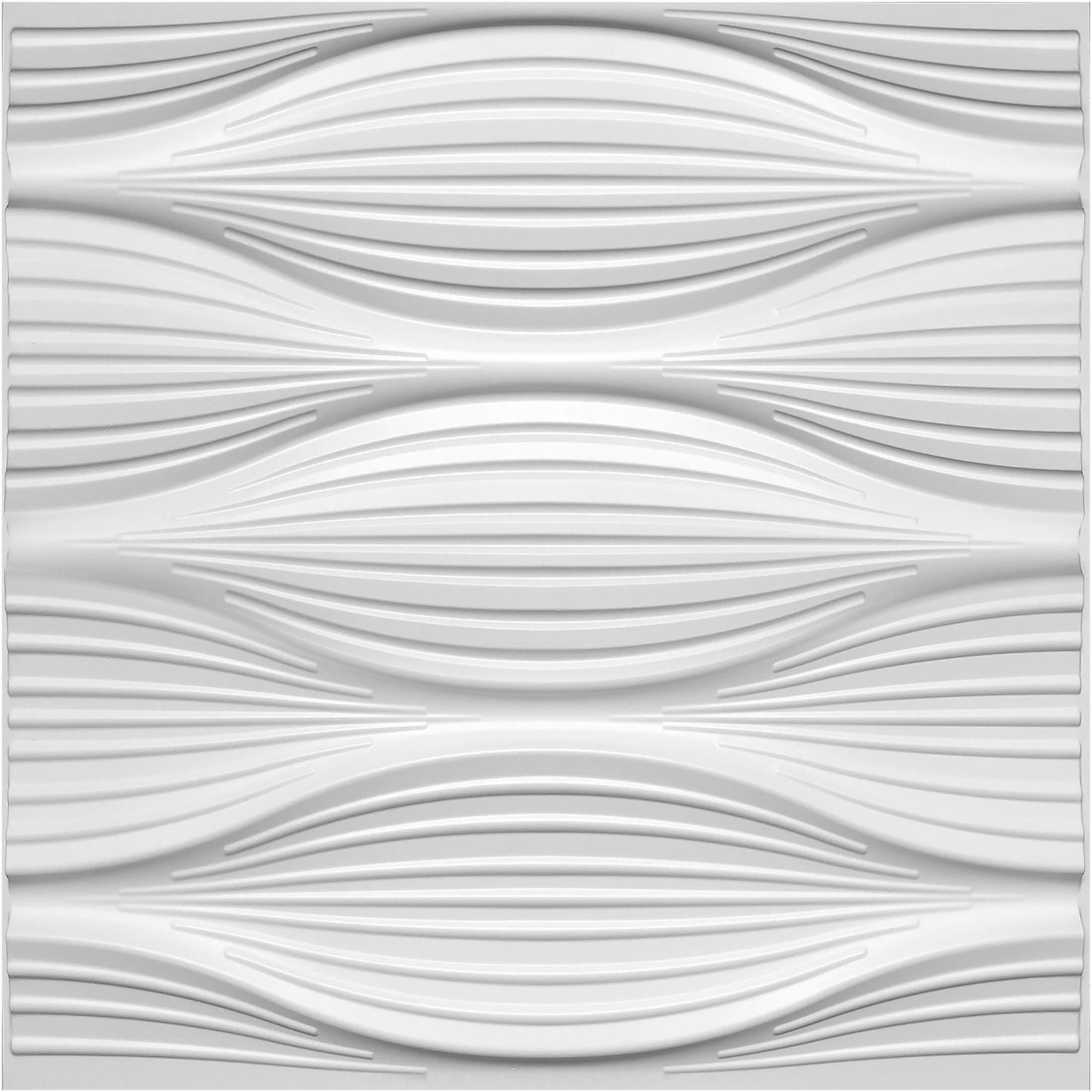 3D Wall Panels - Industrial Wave Paintable White PVC Wall Paneling for Interior Wall Decor, 19.7 in x 19.7 in, Covers 2.7 sq. ft. - Single