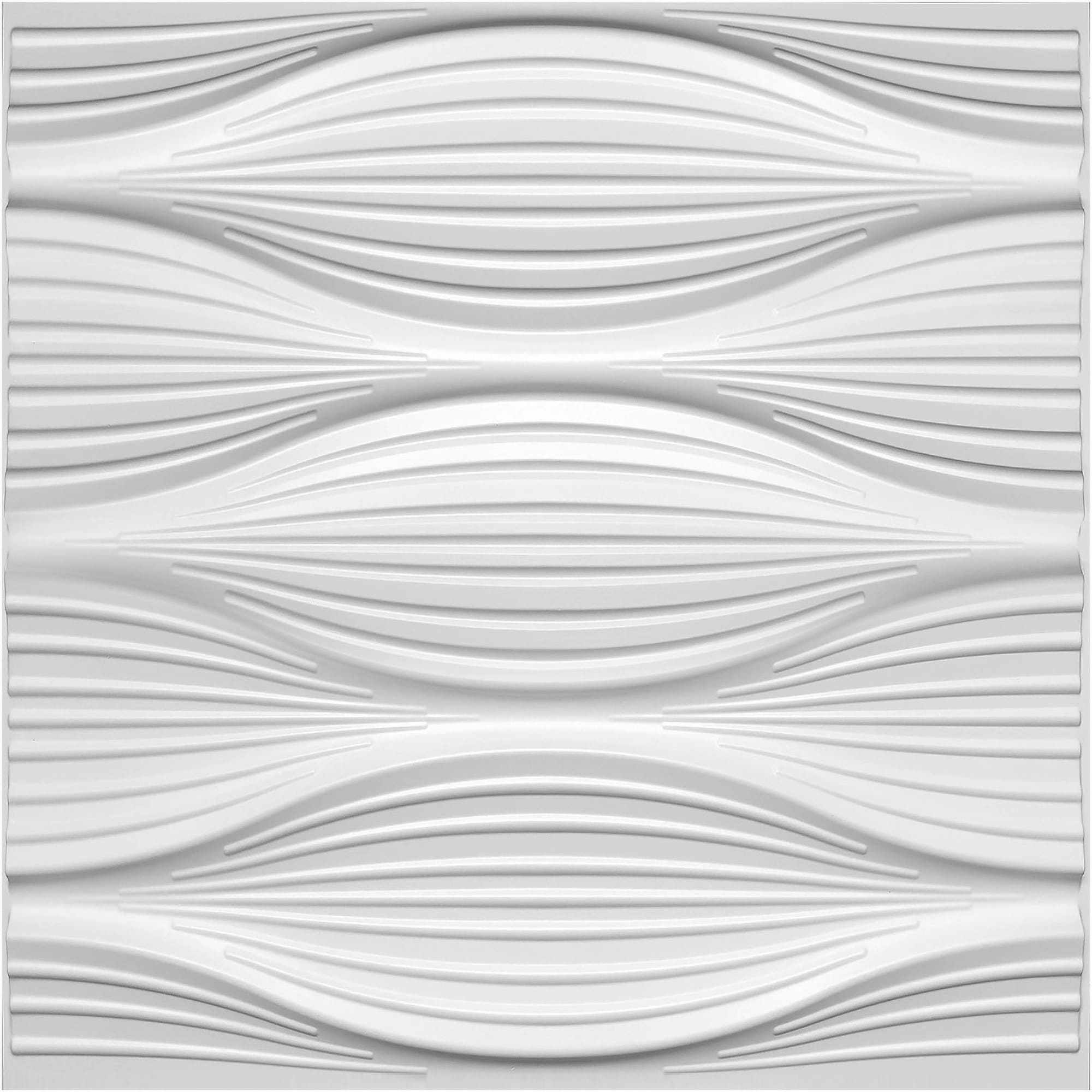 3D Wall Panels - Industrial Wave Paintable White PVC Wall Paneling for Interior Wall Decor, 19.7 in x 19.7 in, Covers 2.7 sq. ft. - Single