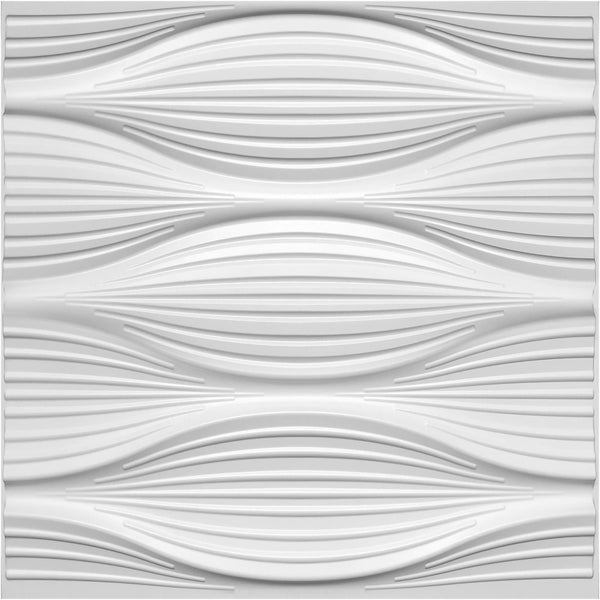 3D Wall Panels - Industrial Wave Paintable White PVC Wall Paneling for Interior Wall Decor, 19.7 in x 19.7 in, Covers 2.7 sq. ft. - Single