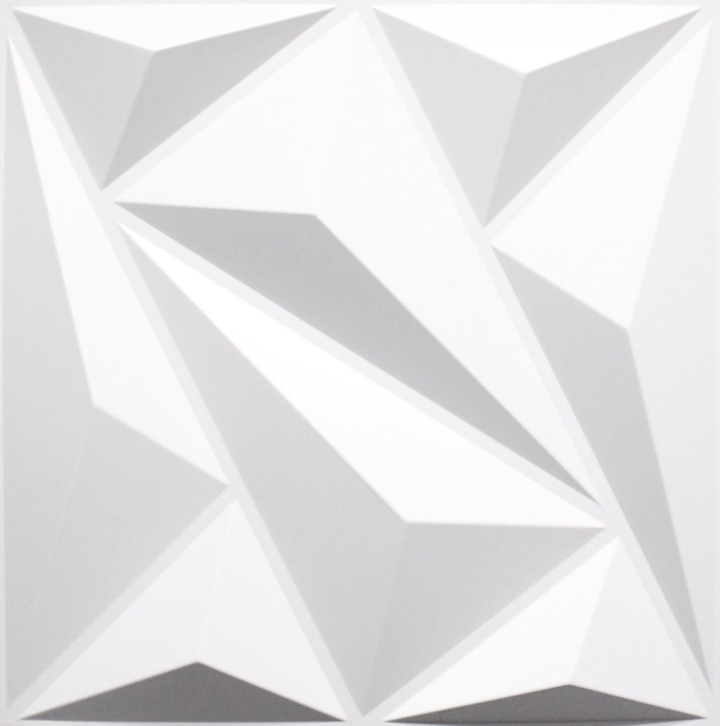3D Wall Panels - Modern Diamond Paintable White PVC Wall Paneling for Interior Wall Decor, 19.7 in x 19.7 in, Covers 2.7 sq. ft. - Single