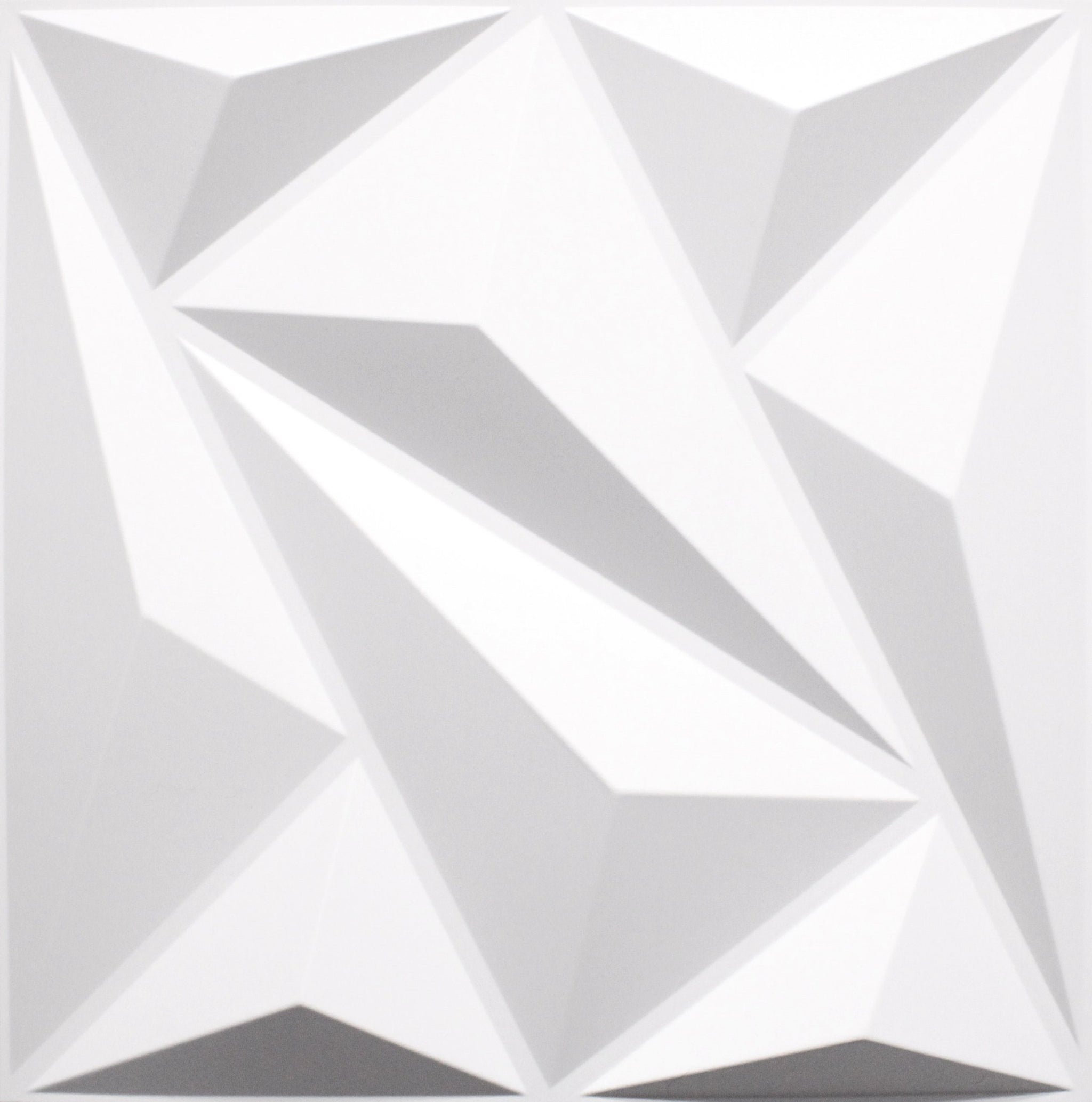 3D Wall Panels - Modern Diamond Paintable White PVC Wall Paneling for Interior Wall Decor, 19.7 in x 19.7 in, Covers 2.7 sq. ft. - Single