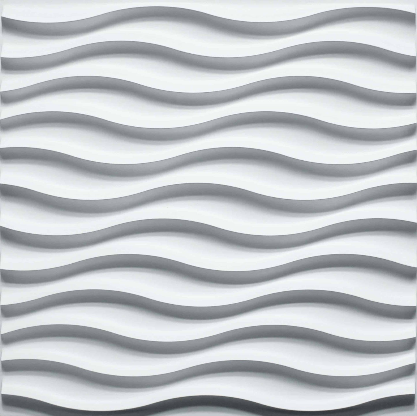 3D Wall Panels - Modern Wave Paintable White PVC Wall Paneling for Interior Wall Decor, 19.7 in x 19.7 in, Covers 2.7 sq. ft. - Single