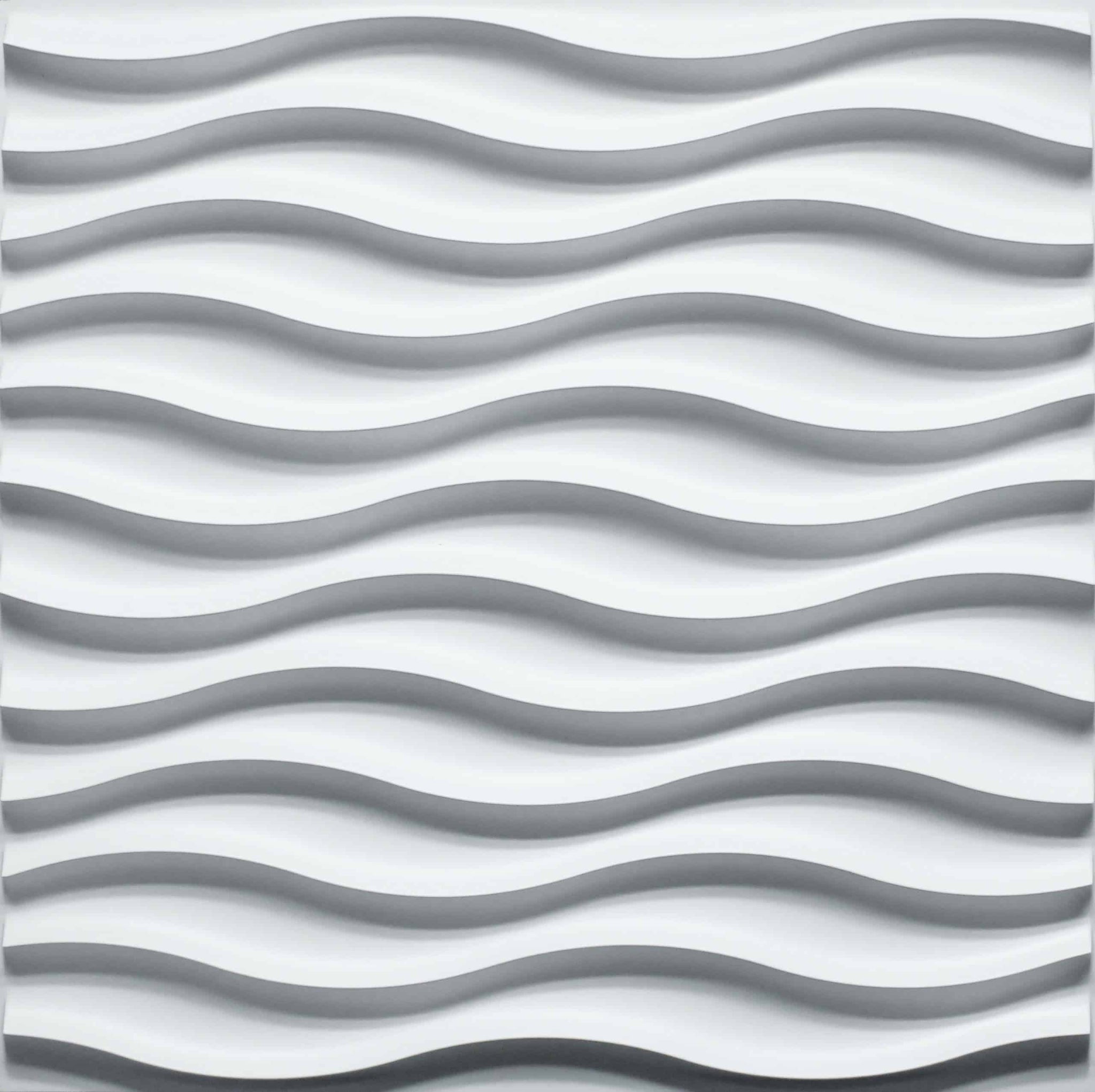 3D Wall Panels - Modern Wave Paintable White PVC Wall Paneling for Interior Wall Decor, 19.7 in x 19.7 in, Covers 2.7 sq. ft. - Single