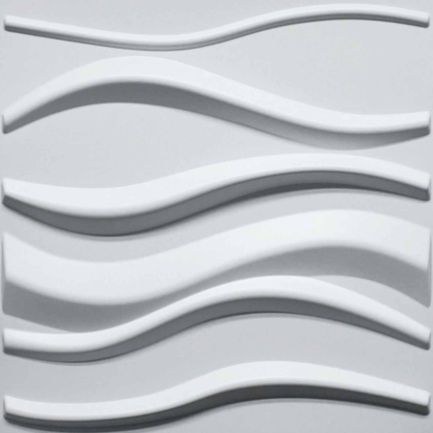 3D Wall Panels - Contemporary Waves Paintable White PVC Wall Paneling for Interior Wall Decor, 19.7 in x 19.7 in, Covers 2.7 sq. ft. - Single