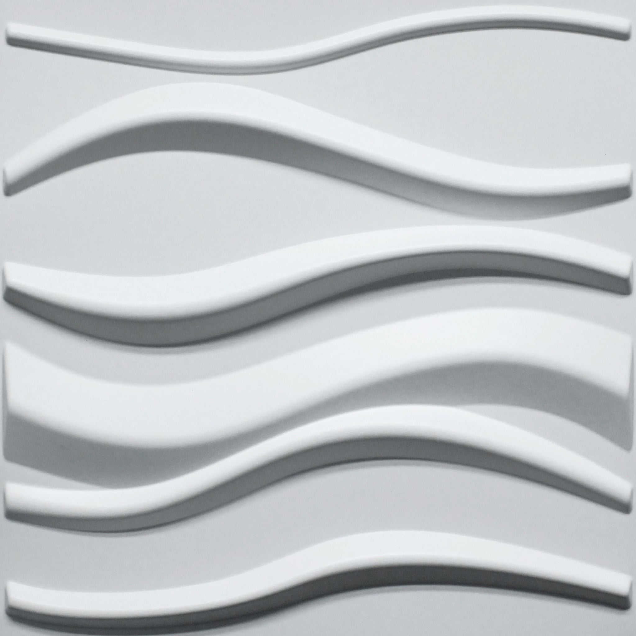 3D Wall Panels - Contemporary Waves Paintable White PVC Wall Paneling for Interior Wall Decor, 19.7 in x 19.7 in, Covers 2.7 sq. ft. - Single