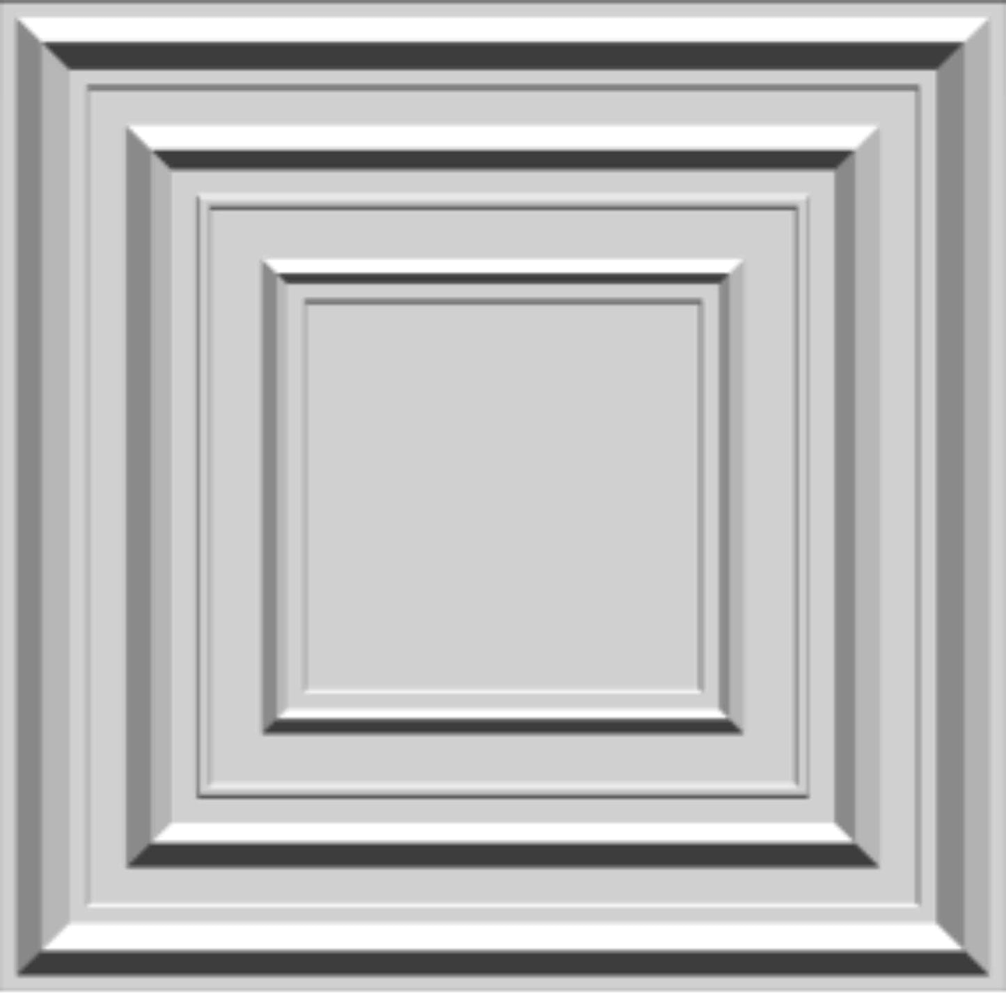 3D Wall Panels - Modern Square Paintable White PVC Wall Paneling for Interior Wall Decor, 19.7 in x 19.7 in, Covers 2.7 sq. ft. - Single